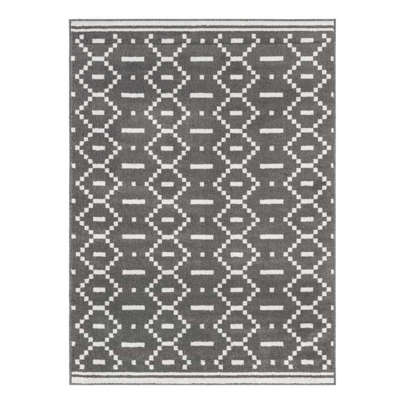 Tapis Ivy Bronx Begna Nathanyl gris, Rectangle 5 pi 1 po x 7 pi 1 po