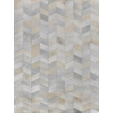 Natural Hide Cowhide Geometric Area Rug in Ivory