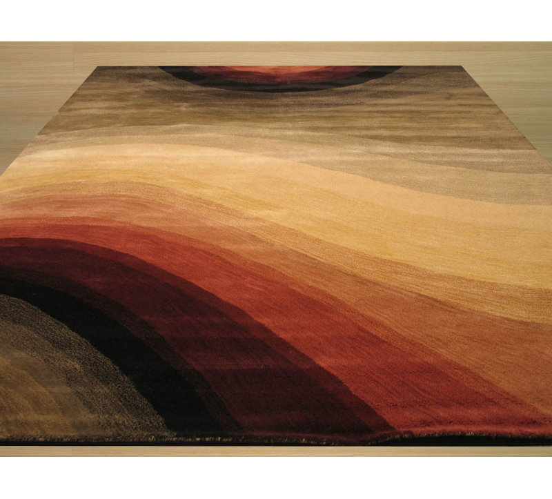 Élégant tapis contemporain multicolore en laine touffeté à la main Sloane, Rectangulaire 4 pi x 6 pi