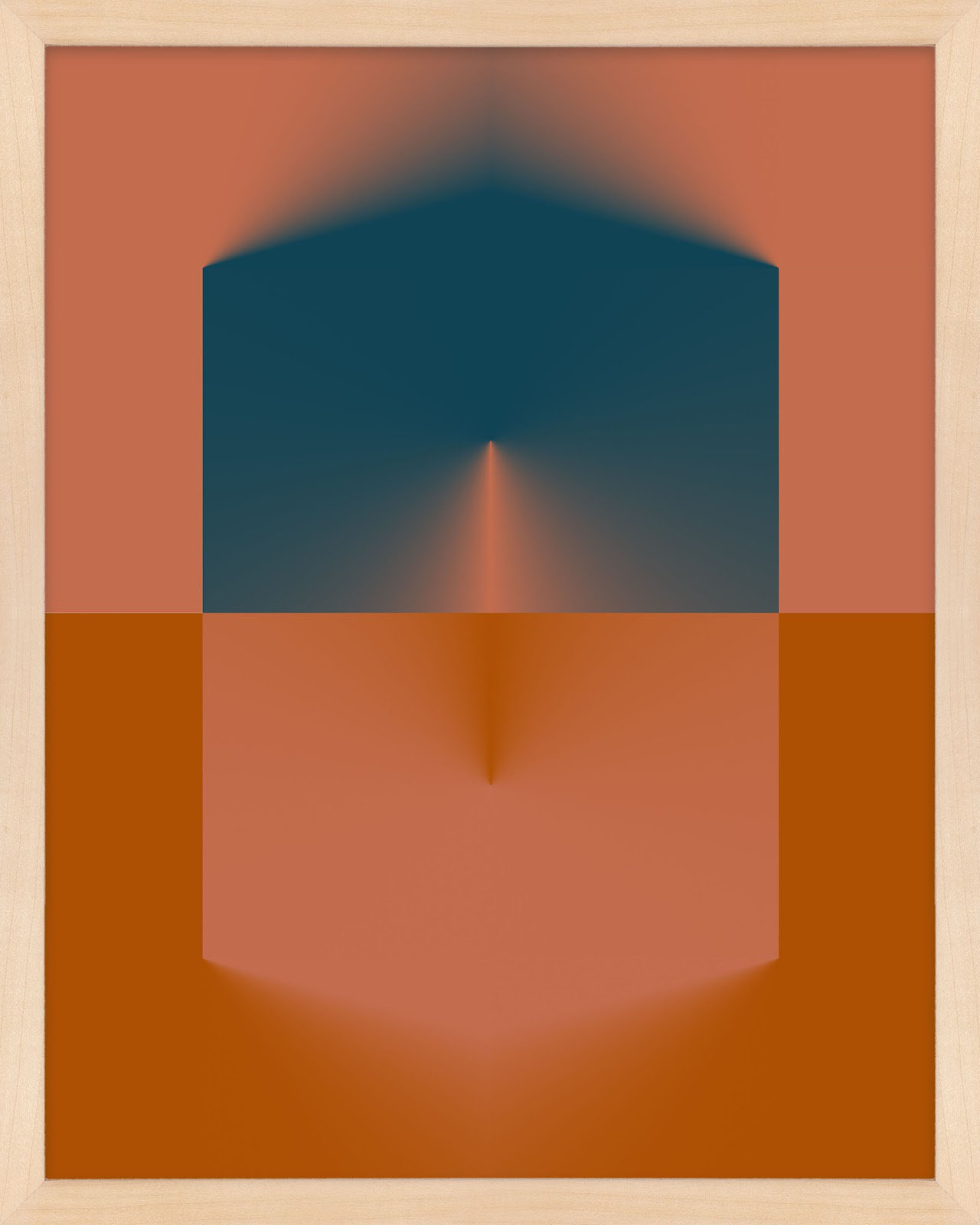 Capsule Collection 1 Painting, Maple Framed, 38" H x 30" W x 1.25" D