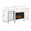 Foyer électrique encastrable, 57 po x 15 po x 25,6 po, finition argentée, chauffage 750 W / 1500 W, flamme réaliste, protection contre la surchauffe, pour foyer à atmosphère domestique, longueur 57 po, peinture brillante, technologie de flamme 3D,