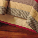 Tan Faux Suede & Red Bed Skirt