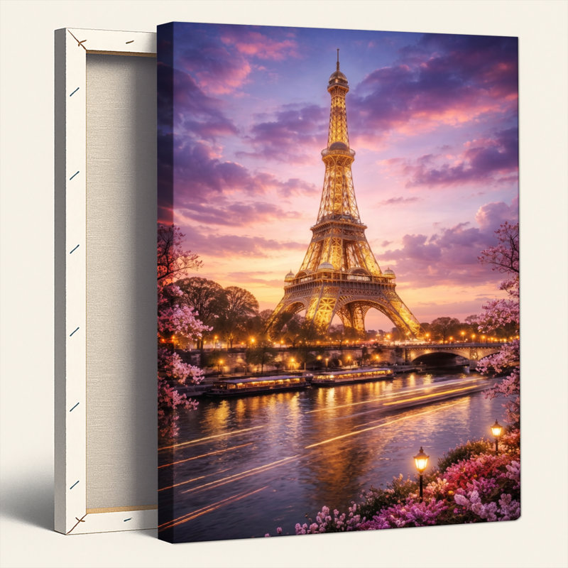 Ensemble de 1 tableau sur toile Tour Eiffel, 40"H x 28"W, Wrapped Canvas