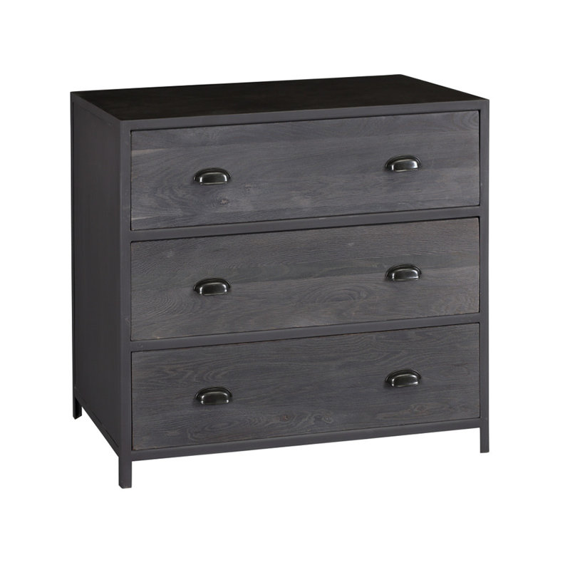 Plumlee Solid Wood 90cm W 3 - Drawer Chest of Drawers