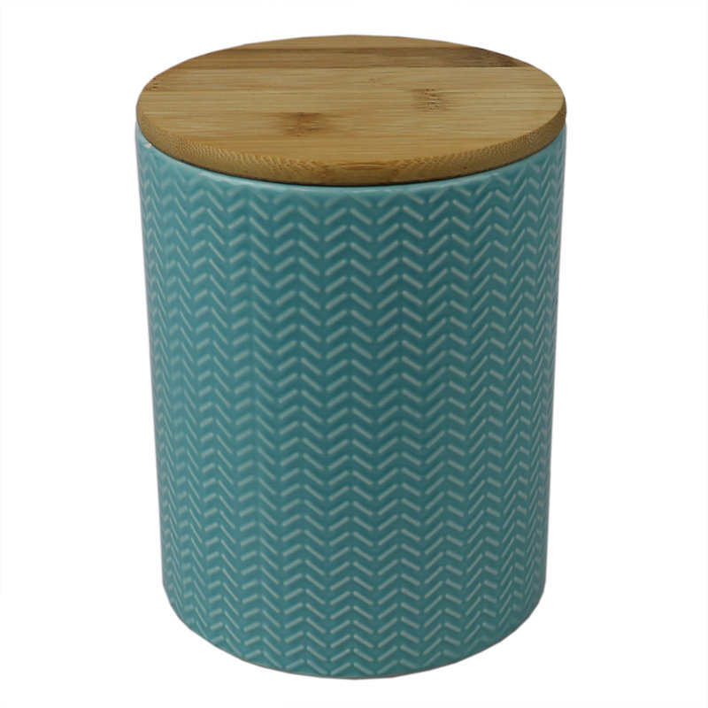 Pot de cuisine Wave, H 6,5 po x l 5 po x P 5 po, Turquoise / brun
