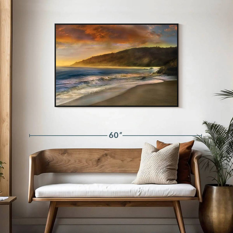 Malibu Sun, Cadre flottant noir, 43 po x 29 po