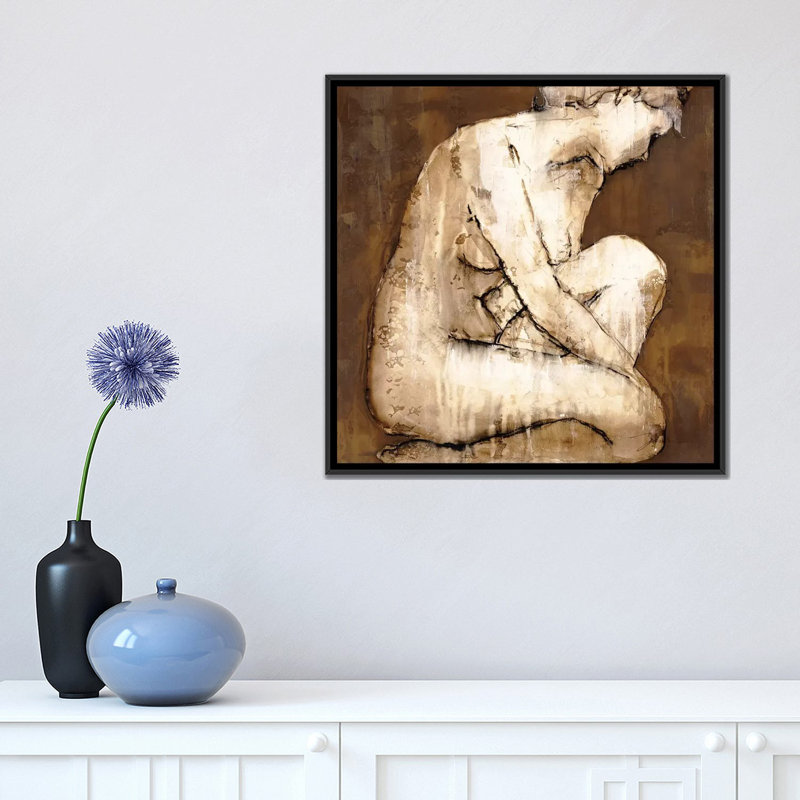 « poise », reproduction sur toile, H 18 po x l 18 po x P 1,5 po, Toile encadrée noire, Pas de tapis