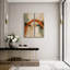 Ensemble de 2 impressions d'art mural encadrées sur toile, motif orange et vert sauge abstrait abstrait, 81 x 30 x 5 cm-134804216-134804215