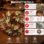 Couronne de Noël illuminée de 61 cm (24 po) avec des pommes de pin, 20 lumières DEL, 8 modes d'éclairage, feuillage en PVC, décoration intérieure et extérieure
