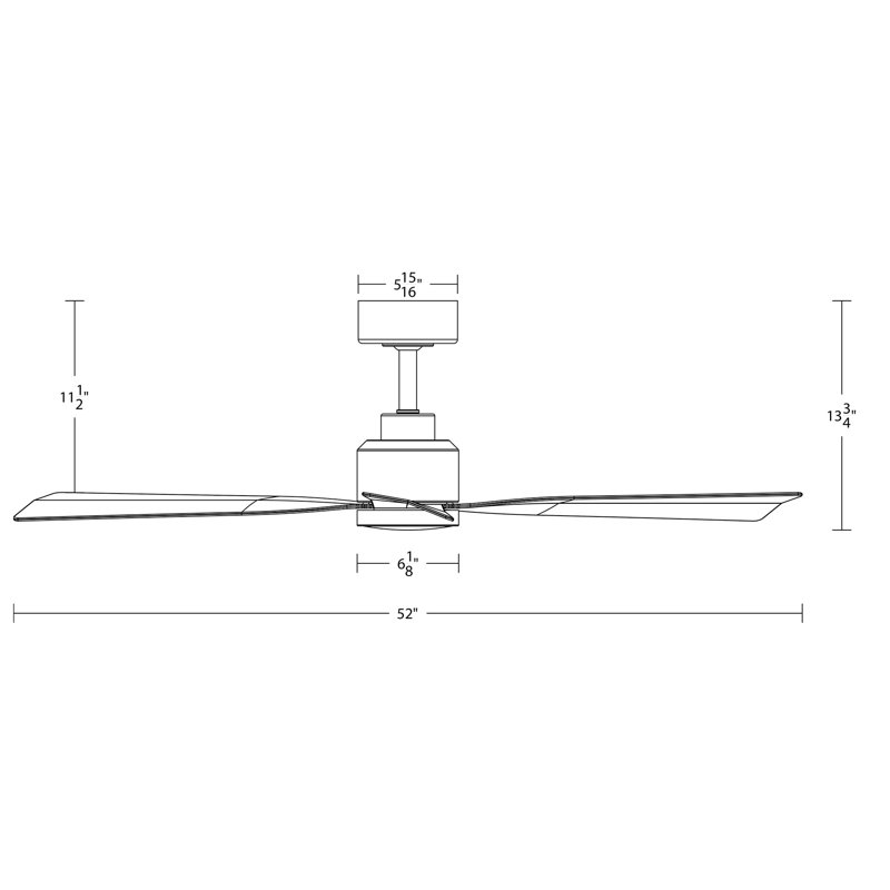 52'' Soft Brass & Matte Black Smart Ceiling Fan with Remote