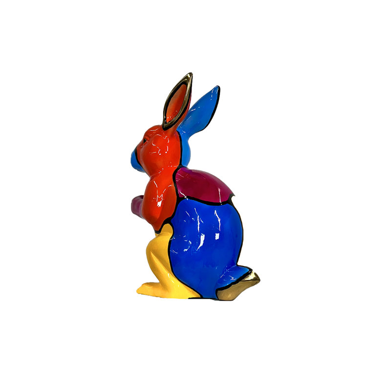 Sculpture de lapin bronze debout