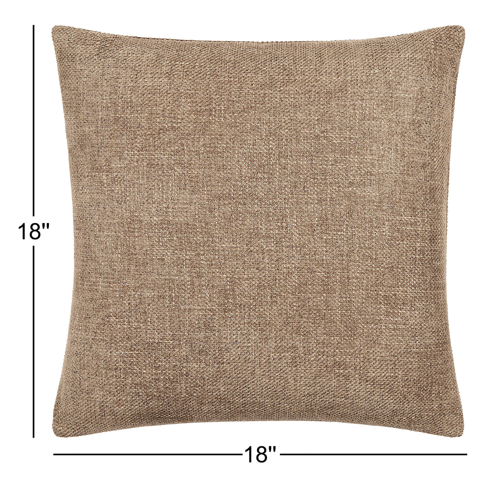 Kamaili Pillow Cover, Pillow Cover Only - No Insert, 18"H x 18"W, Brown