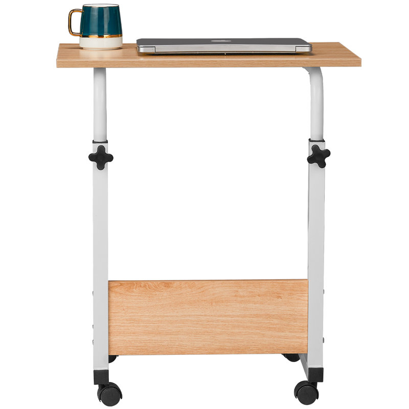 23.62in  Adjustable Rectangle Computer Desk, Beige/White
