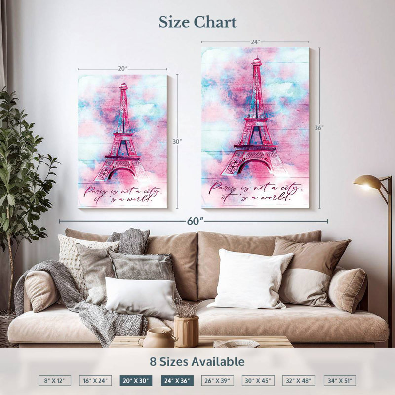 Lilie Pastel Paris World, 36" H x 24" W