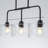 3-light Water Glass Kitchen Island Pendant