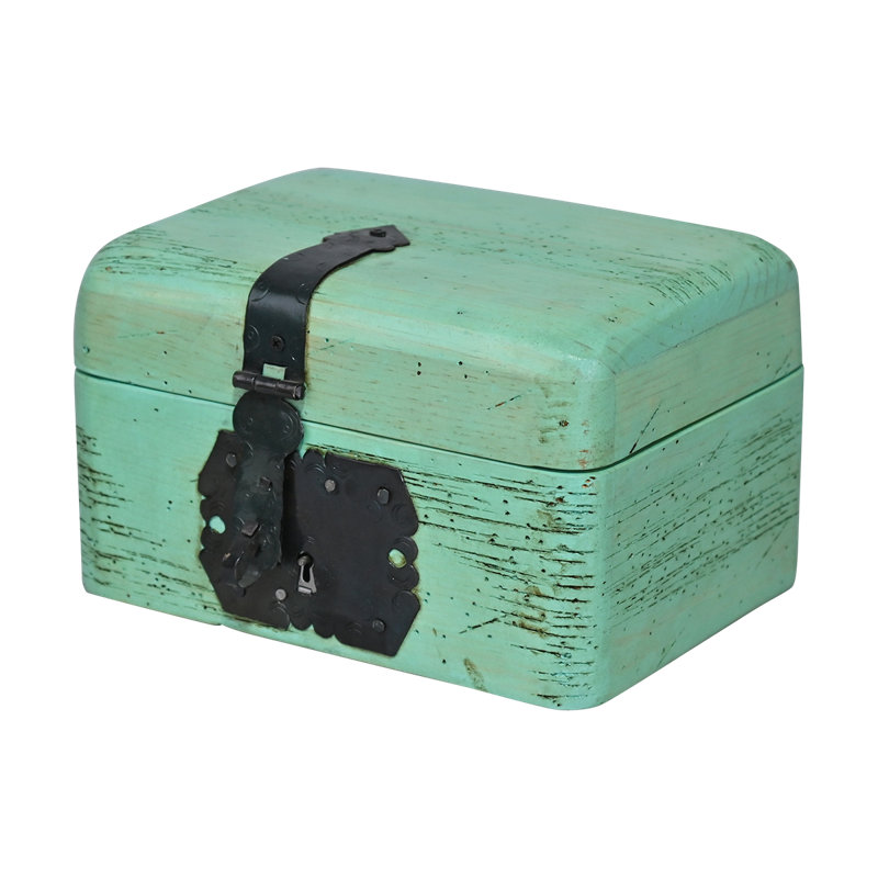Boîte à bibelots en bois couleur menthe avec clé Keepsakes Collection