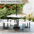 Picnic Table Bench Set For 4-8 People With Umbrella Hole All-weather Hdpe Tabletop White-1605194722