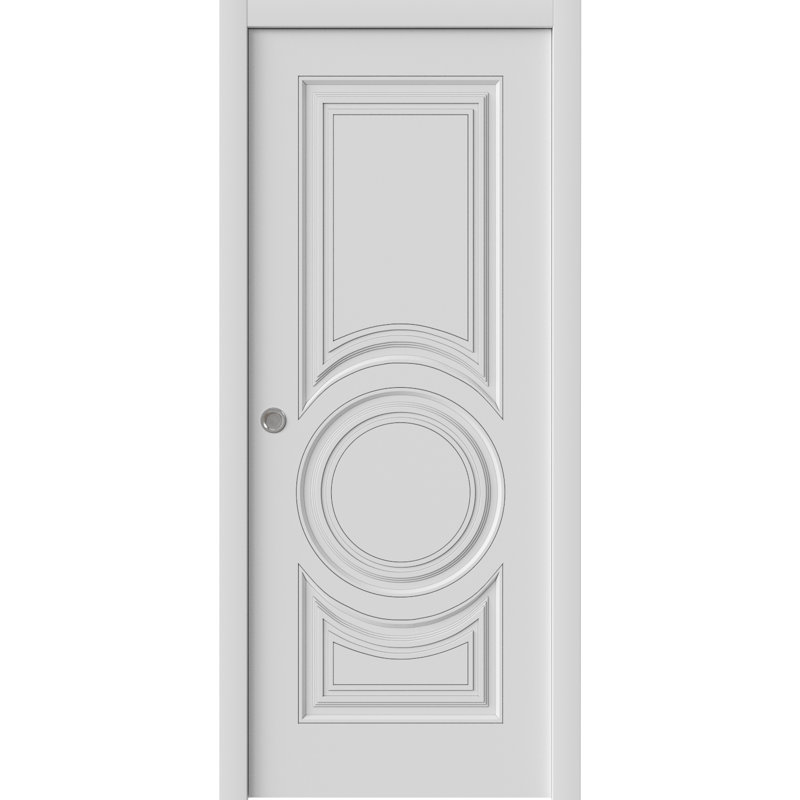 Porte coulissante à poche | Émail impérial blanc 1855 | Ensemble de quincaillerie de rail | Portes intérieures de chambre en bois massif