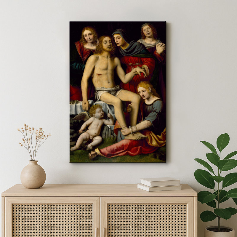 «Lamentation of Christ», reproduction d'art de la Renaissance, impression sur toile encadrée, H 48 po x l 32 po x P 1,5 po