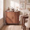 Armoire de bar de style Mid-Century de 31,5 po x P 19 po avec portes, mini-bar intérieur avec rangement pour le salon et le bureau, support de bar en bois avec support à vin, armoire de buffet pour la cuisine et la salle à manger