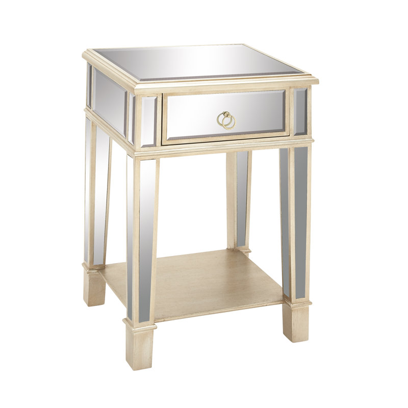 Porte-table d'appoint en bois à 1 tablette Phil