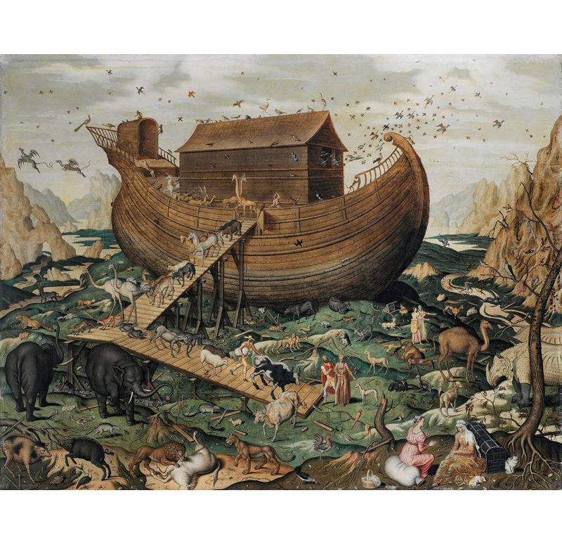 «Noah's Ark on the Mount Ararat» par Simon De Myle - Art mural sur toile tendue avec châssis, H 24 po x l 17 po