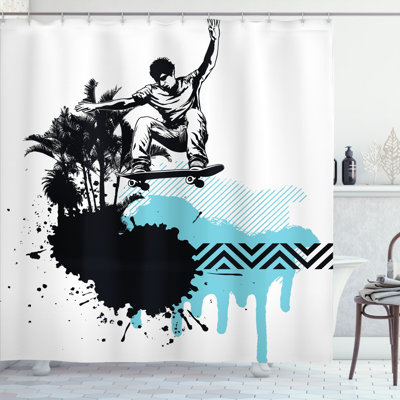 Shower Curtain with Hooks Included