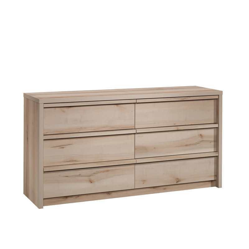 Commode en bois manufacturé à 6 tiroirs l 60,71 po Holtzlander , Érable du Pacifique