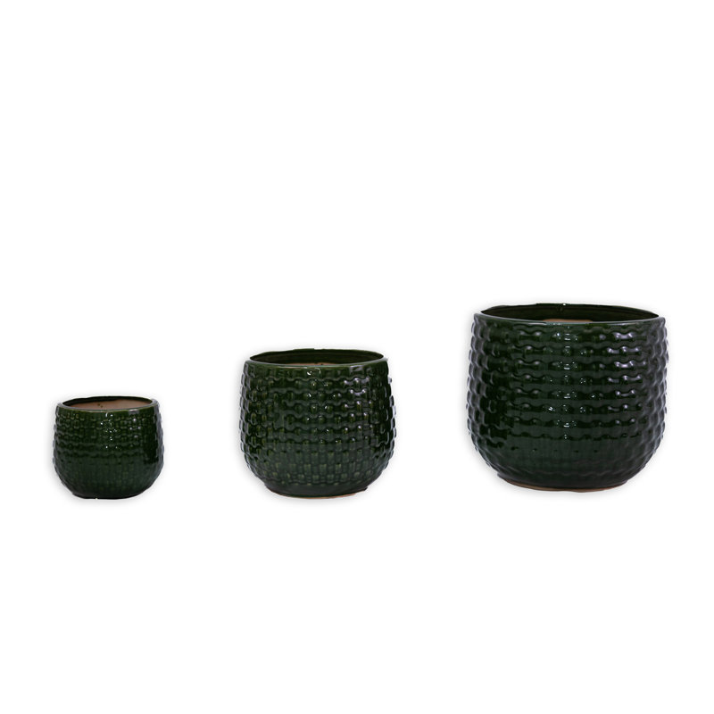 Ceramic Flowerpot, Dark Green