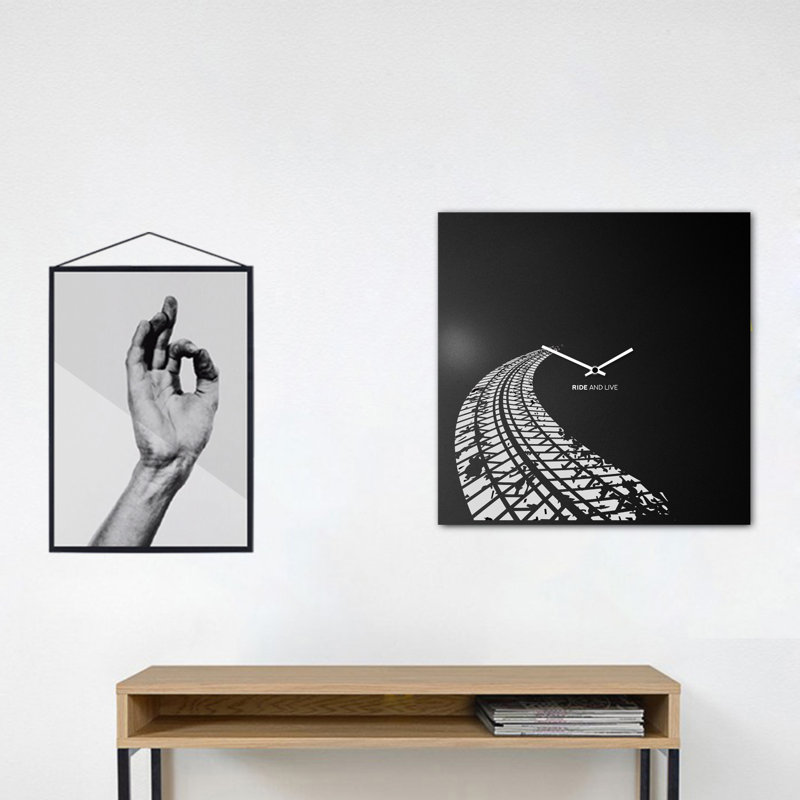 Edisto Wall Clock, Black/White