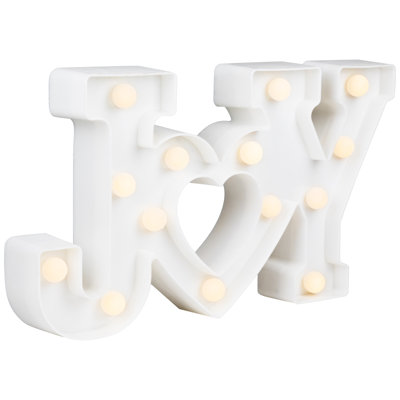 12.75" White "Joy" LED Christmas Marquee Wall Sign