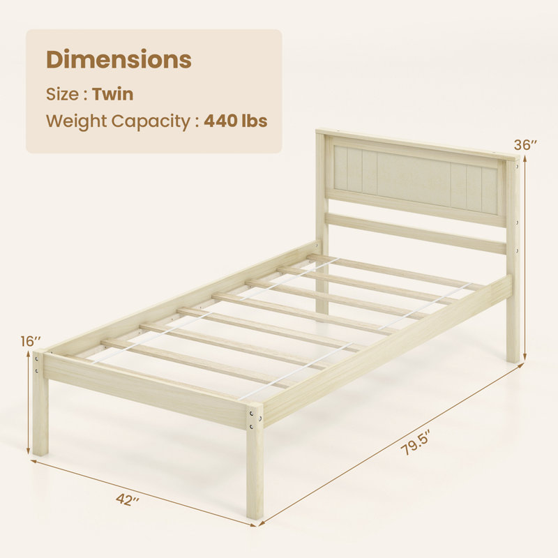 Aneeya Platform Bed, Twin, Natural