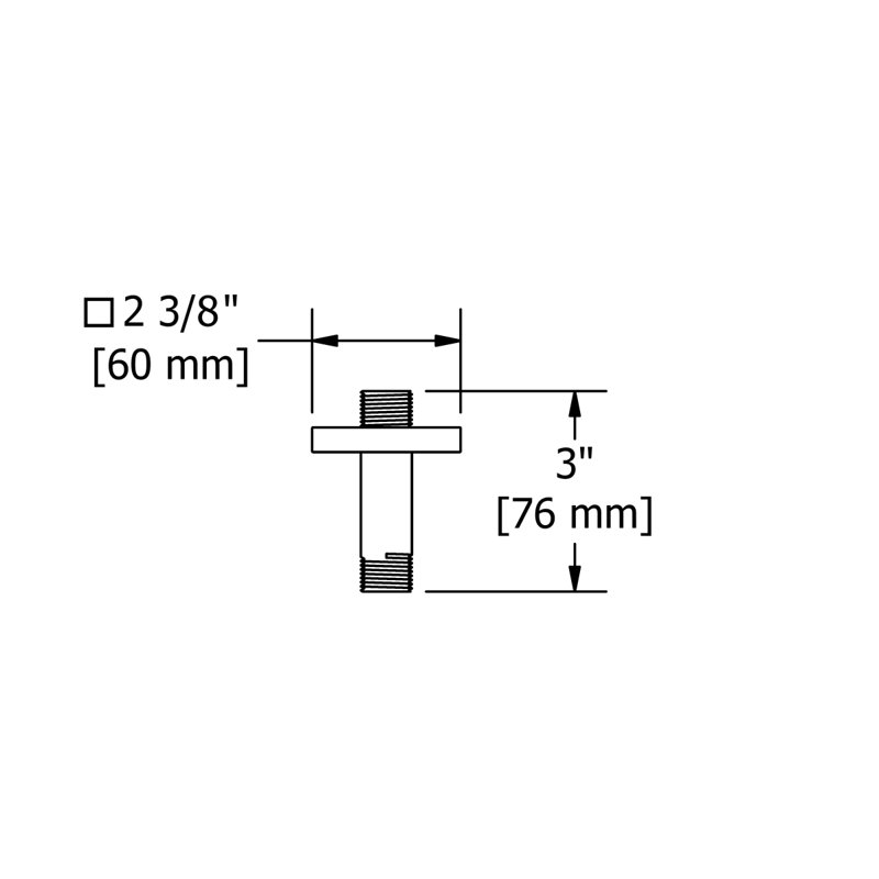 Riobel 3" Ceiling Mount Shower Arm, Brushed Nickel