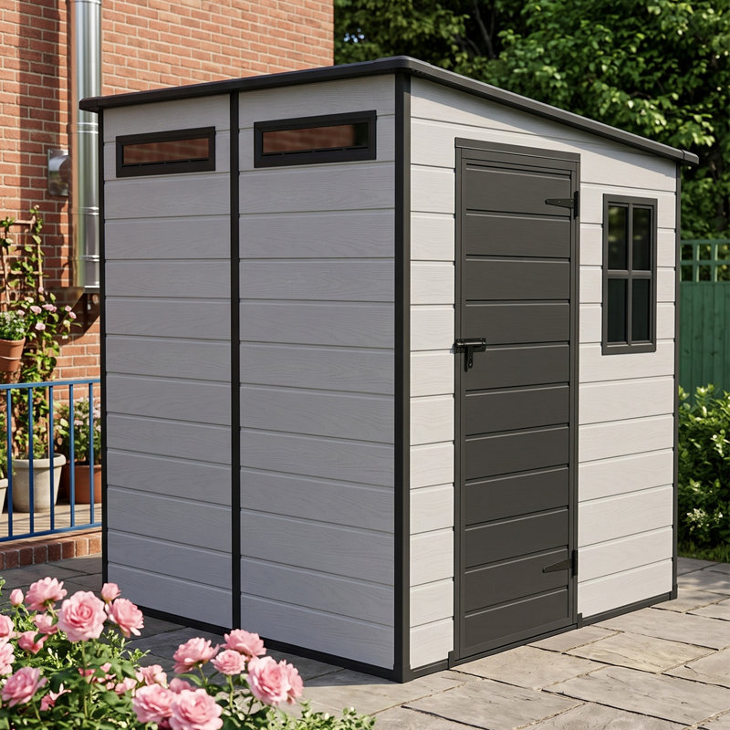 6x6 FT Outdoor Garden Plastic Storage Shed