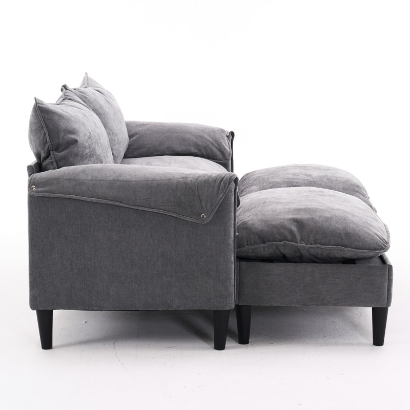 Convertible avec rangement en gris - 2 pour le salon, la chambre à coucher, le bureau, les petits espaces et les espaces compacts à la mode