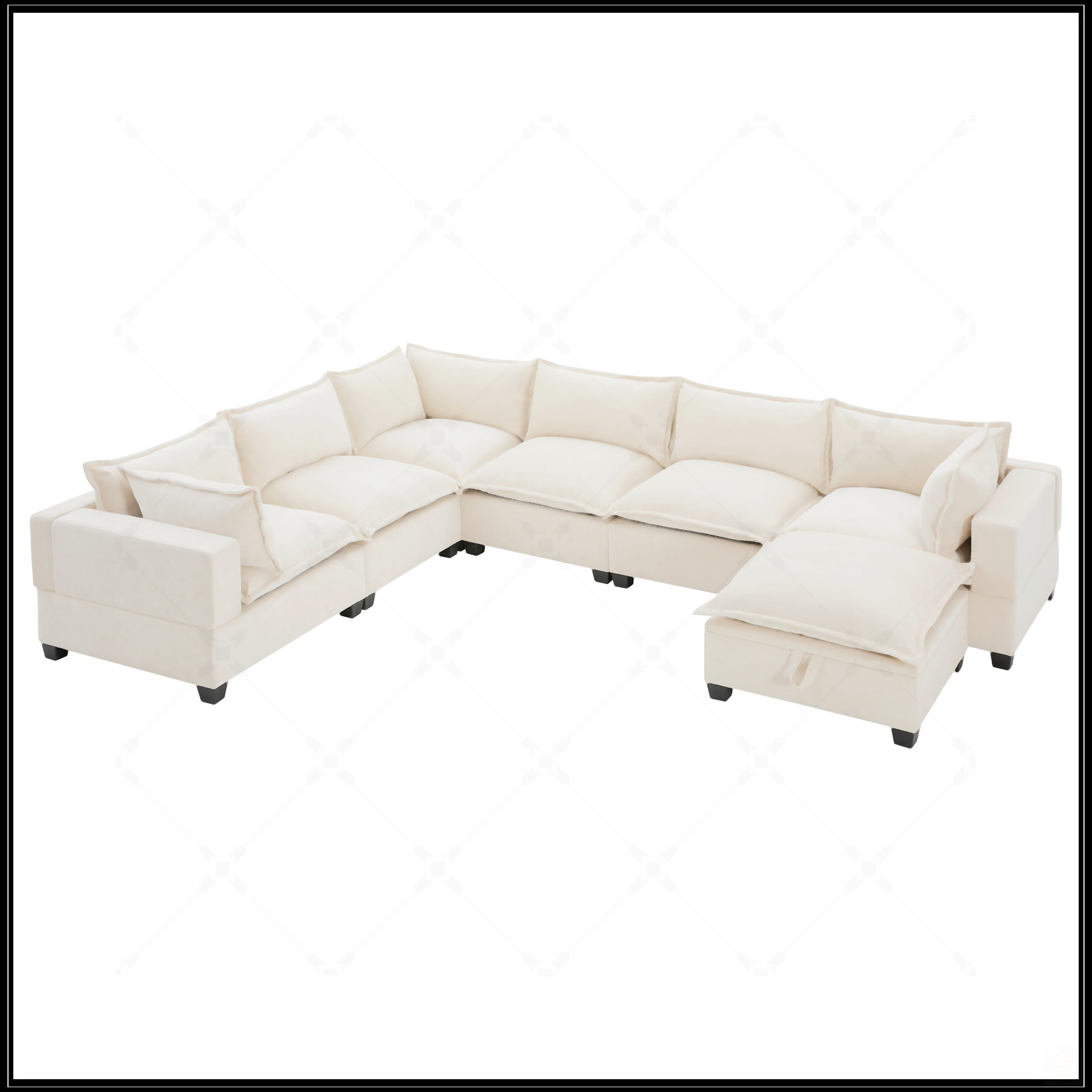 Latitude Run® Modular U-Shaped Sectional Sofa With Movable Storage ...