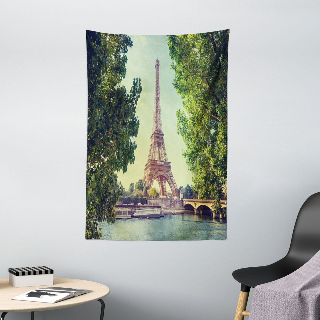 Wandbehang Eiffel Tower Seine River Bild Frankreich European Landmark