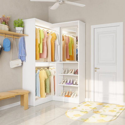 36'' W Corner Closet System with  Hanging Rods