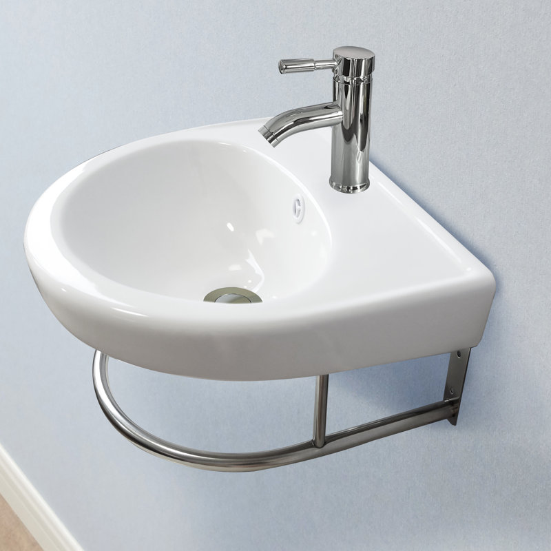Lavabo de salle de bain blanc 14,3 po QieRao