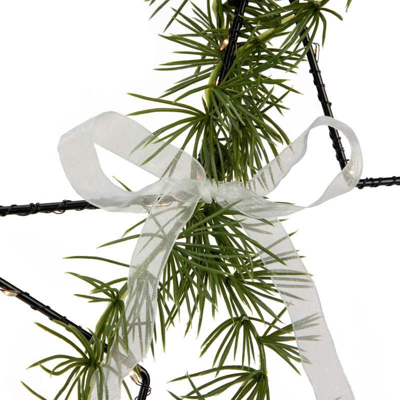 Étoile de 11 po à DEL avec brindille de romarin et lumières de Noël blanc chaud