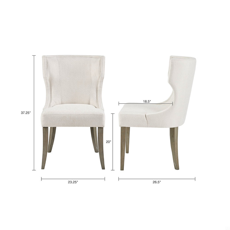 Chaise rembourrée à oreilles, Beige