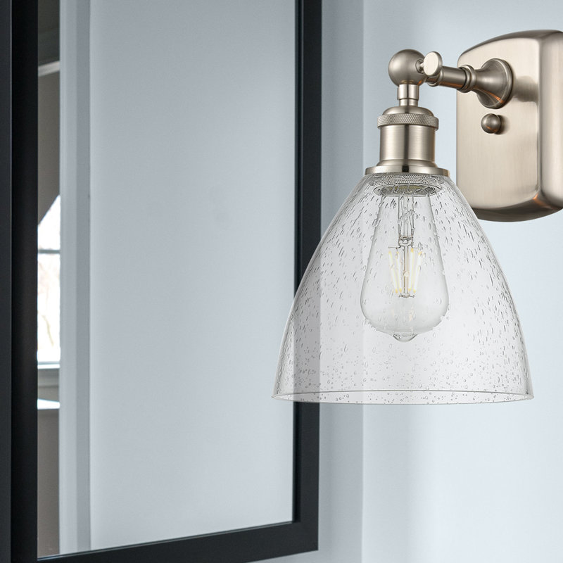Shauna Armed Sconce, No Bulb Included, Brushed Satin Nickel