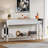 Mirrored Console Table with Shelf, 59" Modern Entryway Table Glass Sofa Table with Mirror Finish