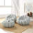 Kayi 48.43" Upholstered Pumpkin-shaped Club Accent Compression Chair With Ottoman(set Of 2), No Assembly Required-112510846