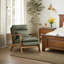 Lechia 25.79" Wide Comfort Linen Upholstered Arm Accent Chair With Lumbar Pillow-1872390942