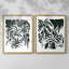 Encre Jungle I - impression encadrée de qualité supérieure - prête à être accrochée - aucun clou requis - aucun clou requis-1872136604