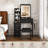 Modern Vanity Desk ,featuring 3 Modes Of Led Lighting With Adjustable Brightness , With 4 Drawers And Multiple Open Storage Shelves, With A Hair Dryer Holder And Power Socket, A Dressing Chair