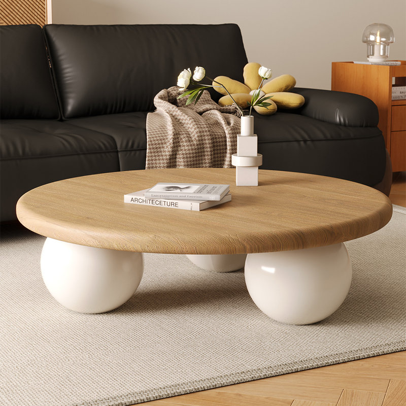 Table basse simple et luxueuse pour salon, Burlywood, H 13,8 po x L 31,5 po x l 31,5 po