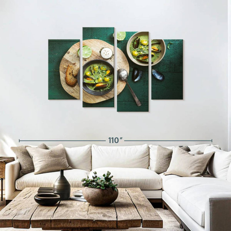 Yarlin Mussel And Spinach Soup, 48" H x 75" W