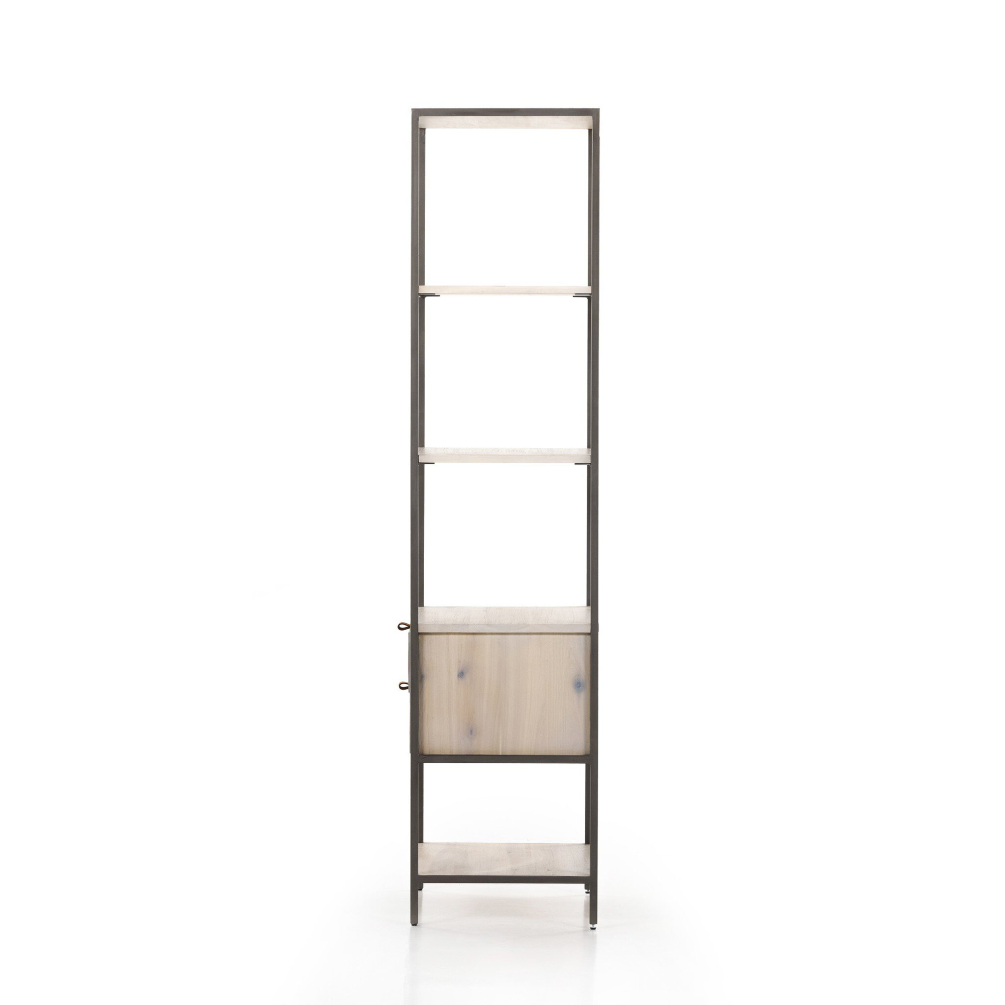 Loki Trey Bookshelf - Black Wash Poplar, Dove Poplar